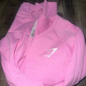 Gymshark Pink Seamless Long Sleeve Top with White Logo